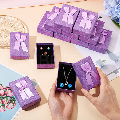 Rectangle Paper Jewelry Set Storage Gift Boxes with Bowknot CON-TAC0014-12B-1