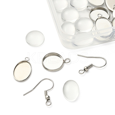 DIY Blank Dome Dangle Earrings Making Kit DIY-YW0002-03-1