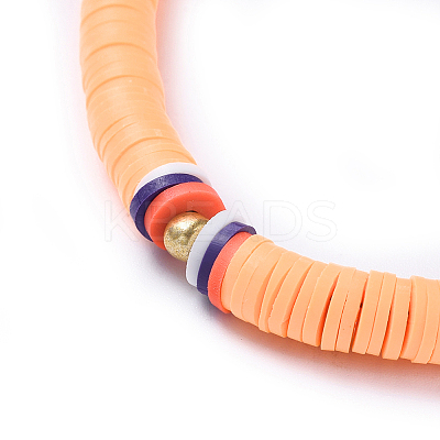 Handmade Polymer Clay Heishi Beads Choker Necklaces NJEW-JN02446-02-1