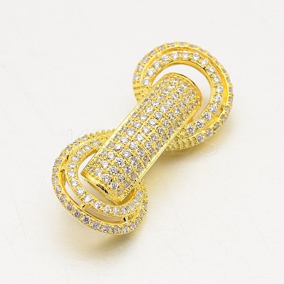 Brass Micro Pave Cubic Zirconia Beads ZIRC-M076-01-RS-1