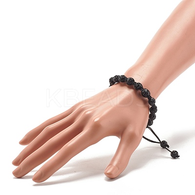 Sparkling Ball Rhinestone Braided Bead Bracelet for Women BJEW-JB07703-05-1