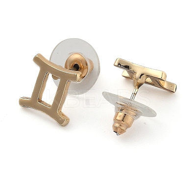12 Constellation/Zodiac Sign Alloy Stud Earrings EJEW-B025-01G-I-1