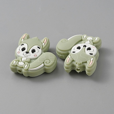 Squirrel Food Grade Eco-Friendly Silicone Beads LS-SIL-WH0012-030D-1