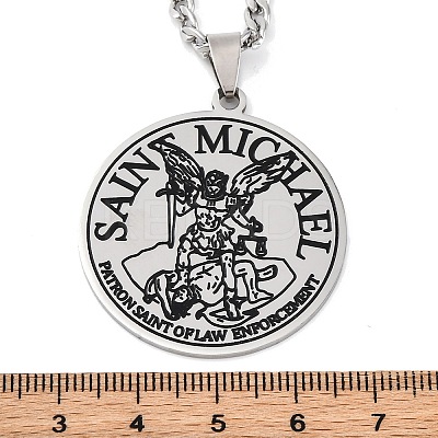 201 Stainless Steel Pendant Necklaces LS-NJEW-C066-04P-1