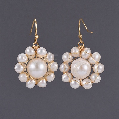 Brass Dangle Earrings EJEW-JE03073-1