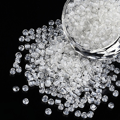 Glow in the Dark Luminous Transparent 8/0 Glass Seed Beads SEED-YWC0001-01H-1