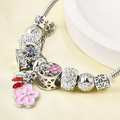 Alloy Enamel European Beads Charm Bracelets BJEW-F495-16P-1