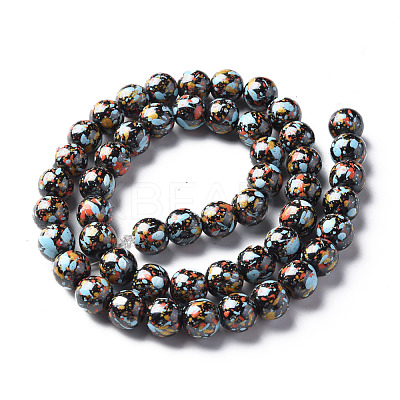 Spray Painted Non-magnetic Synthetic Hematite Beads Strands G-N337-06C-1