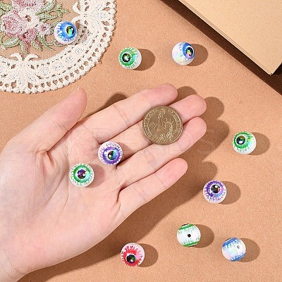 10Pcs Printed Acrylic Beads OACR-YW0005-02-1
