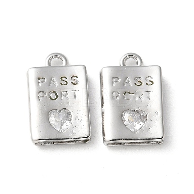 Rack Plating Brass Micro Pave Cubic Zirconia Pendants KK-P290-55P-1