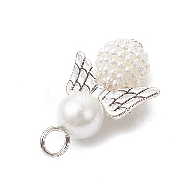 50Pcs Acrylic Imitation Pearl & Glass Pearl Pendants PALLOY-JF04038-05-1