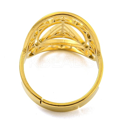 Ring with Lotus 304 Stainless Steel Adjustable Rings LS-RJEW-G306-04G-1