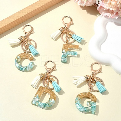 Transparent Epoxy Resin Pendant Keychains KEYC-FS00022-24-1