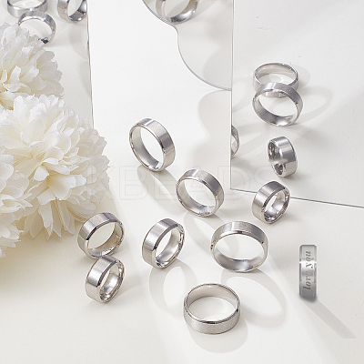 24Pcs 8 Styles Stainless Steel Finger Rings for Women RJEW-NB0001-06P-1