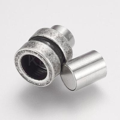 304 Stainless Steel Magnetic Clasps with Glue-in Ends STAS-F124-02AS-1