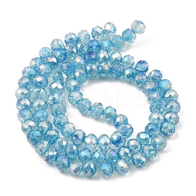 Spray Painted Imitation Jade Glass Beads Strands GLAA-P058-01B-02-1