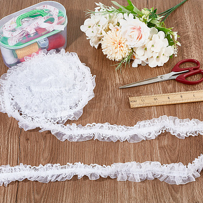 10M Cotton Mesh Pleated Elastic Lace Ribbon OCOR-DR0001-06-1