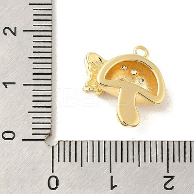 Brass Micro Pave Clear Cubic Zirconia Pendants KK-Z073-20G-1
