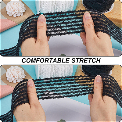 10M Knitted Fish Line Nylon Elastic Lace Trim OCOR-GF0003-71B-1