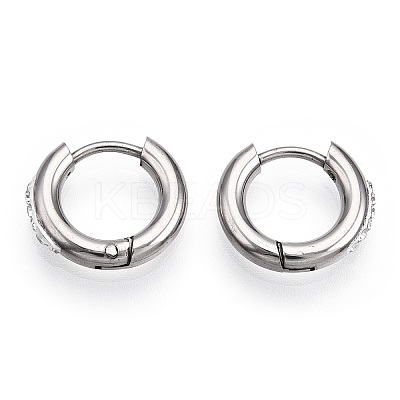 201 Stainless Steel Huggie Hoop Earrings STAS-S079-162B-1