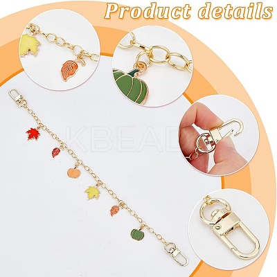 Autumn Theme Leaf & Pumpkin Alloy Enamel Bag Handles FIND-PH0009-21-1