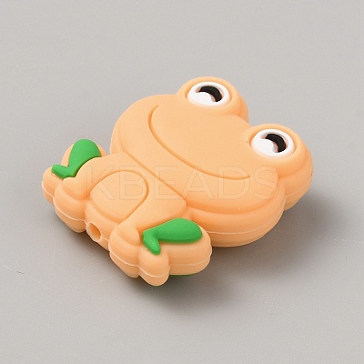 Frog Food Grade Eco-Friendly Silicone Focal Beads LS-SIL-WH0006-29G-1