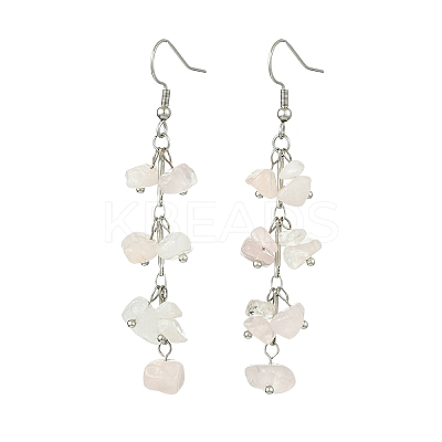 4 Pairs 4 Styles Natural Mixed Stone & Synthetic Turquoise Dangle Earrings for Women EJEW-TA00553-1