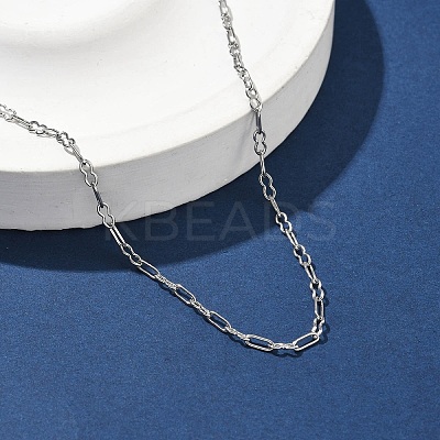 304 Stainless Steel Peanut Link Chain Necklaces for Women NJEW-U050-03P-1