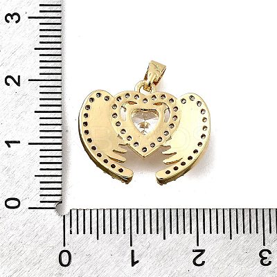 Brass Micro Pave Cubic Zirconia Pendants KK-P336-18G-01-1