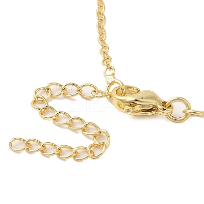 Brass Micro Pave Clear Cubic Zirconia Girls and boys Pendant Necklaces for Valentine's Day NJEW-K381-01B-G-1