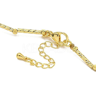 Rack Plating Brass & ABS Plastic Pearl Round Beads Bib Necklaces for Women NJEW-C059-03G-1
