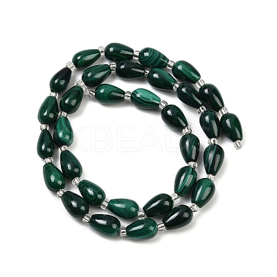 Natural Malachite Beads Strands G-L630-C01-10x6mm-1