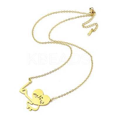 304 Stainless Steel Pendant Necklaces NJEW-Z025-08G-1
