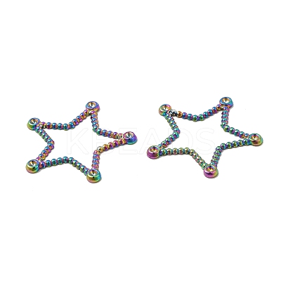 Ion Plating(IP) 304 Stainless Steel Linking Ring Rhinestone Settings STAS-A070-05MC-1