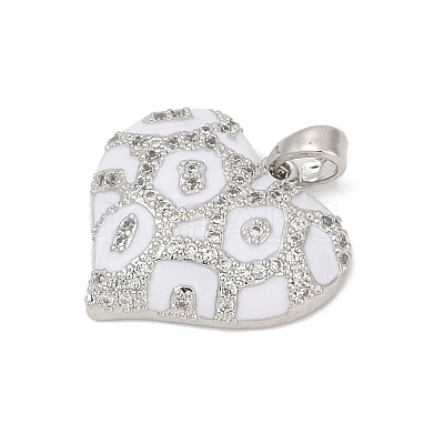 Brass Micro Pave Clear Cubic Zirconia Pendants KK-R221-01P-02-1