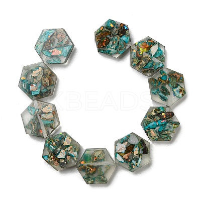 Dyed Natural Imperial Jasper with Resin Beads Strands G-G083-D01-01-1