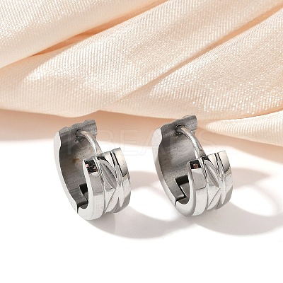 304 Stainless Steel Polishing Effect Hoop Earrings EJEW-M001-37P-1