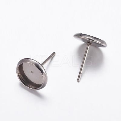 Tarnish Resistant 304 Stainless Steel Stud Earrings Findings STAS-K146-019-6mm-1
