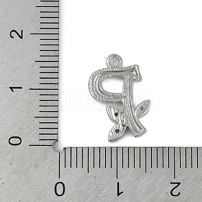 Brass Crystal Rhinestone Letter Links Connector Charms KK-S395-06P-P-1