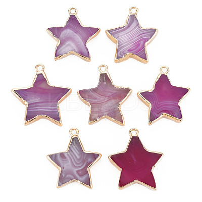 Natural Agate Pendants G-N326-129B-1