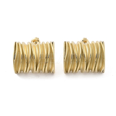Ion Plating(IP) Twist Column 304 Stainless Steel Stud Earrings EJEW-P258-24G-1