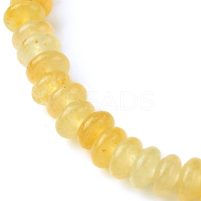Natural Yellow Aventurine Flat Round Beaded Stretch Bracelets for Women BJEW-JB09717-02-1