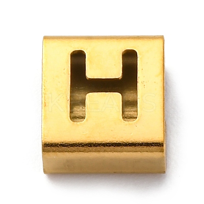 Ion Plating(IP) 304 Stainless Steel Square Slide Charms STAS-L132-04H-G-1