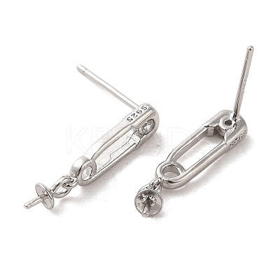 Anti-Tarnish 925 Sterling Silver with Cubic Zirconia Stud Earrings Findings STER-Z007-10P-1