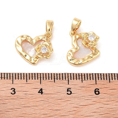 Brass Micro Pave Clear Cubic Zirconia Charms KK-B102-30G-1