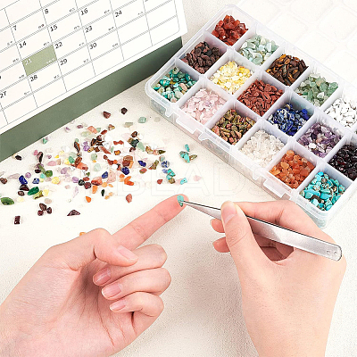 396G 18 Style Natural & Synthetic Gemstone Chip Beads G-NB0002-64-1