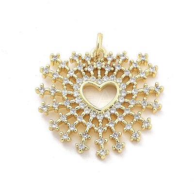 Brass Micro Pave Cubic Zirconia Pendants KK-Q006-35G-03-1