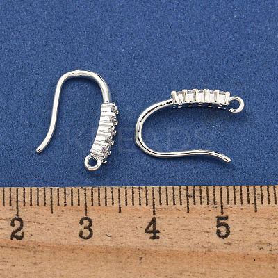 Rack Plating Brass Pave Cubic Zirconia Earring Hooks KK-O143-17S-1