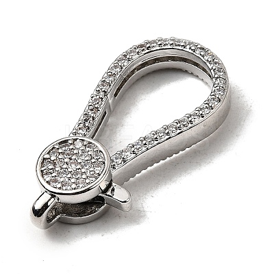 Brass Clear Cubic Zirconia Lobster Claw Clasps KK-Z078-47A-P-1