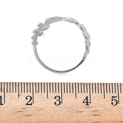 304 Stainless Steel Open Cuff Rings for Women RJEW-A079-12D-P-1
